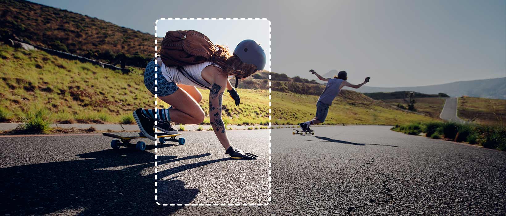 Picture demonstration of the Zoom and follow feature of the View 2 Pro